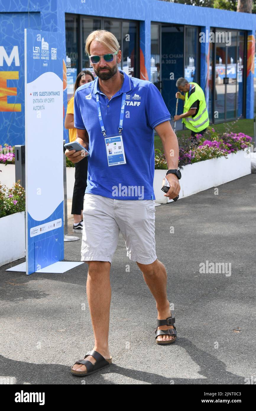 Rome, Italy. 11th Aug, 2022. Massimiliano Rosolino attends at the European Aquatic championship Rome 2022 at Forom Italico. Credit: SOPA Images Limited/Alamy Live News Stock Photo