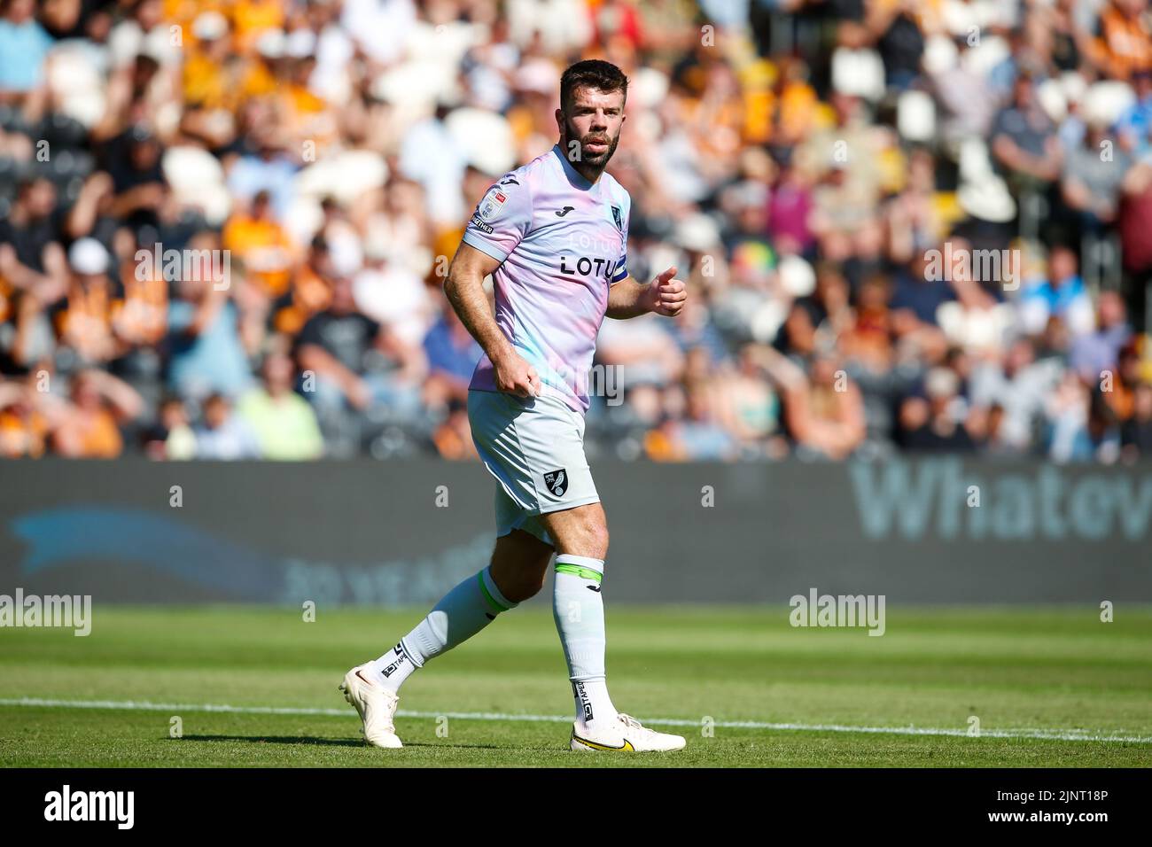 Hull, UK. 13th Aug, 2022. Grant Hanley #5 of Norwich City in Hull, United Kingdom on 8/13/2022. (Photo by Ben Early/News Images/Sipa USA) Credit: Sipa USA/Alamy Live News Stock Photo