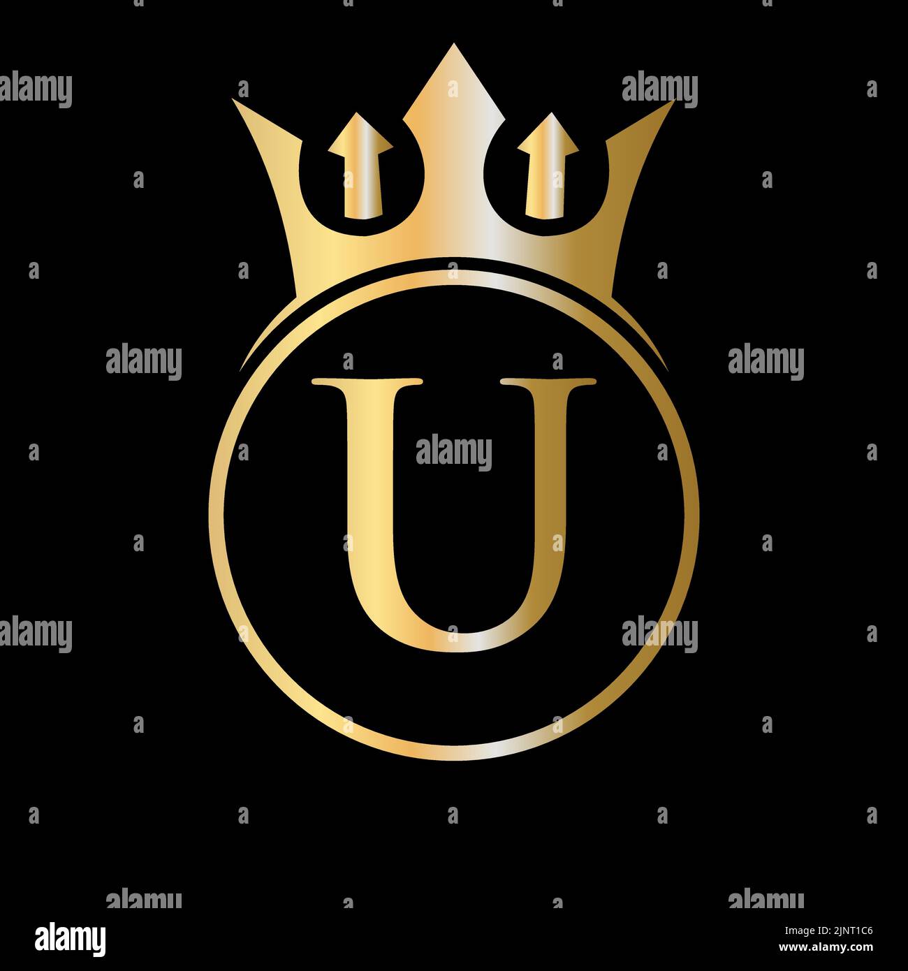 Luxury Letter U Crown Logo. Crown Logo on Letter U Vector Template for ...