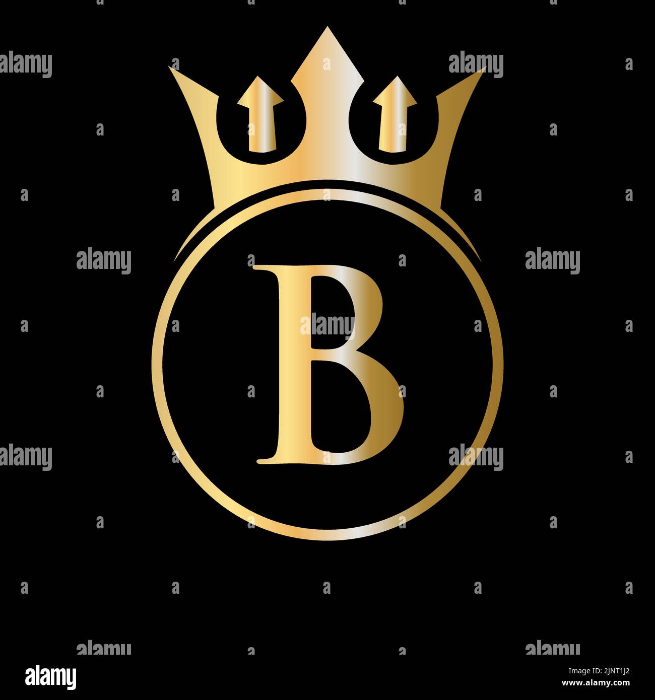 Luxury Letter B Crown Logo. Crown Logo on Letter B Vector Template for ...