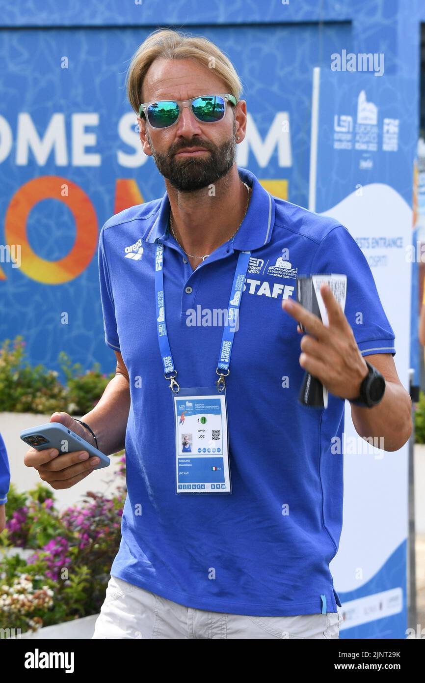 Massimiliano Rosolino attends at the European Aquatic championship Rome 2022 at Forom Italico. (Photo by Mario Cartelli / SOPA Images/Sipa USA) Stock Photo