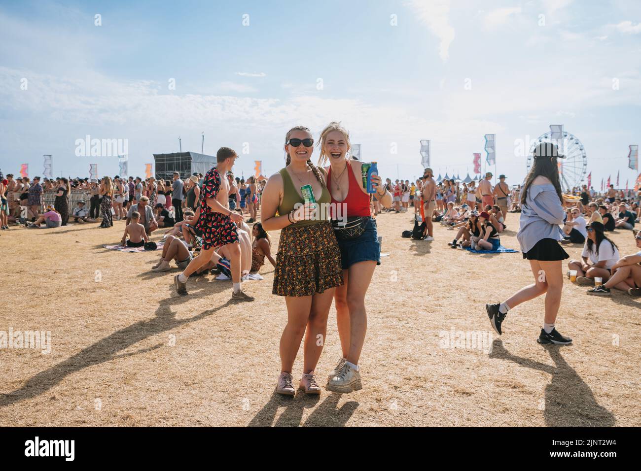 Newquay, Cornwall, UK. 13th August, 2022. Main stage crowd at