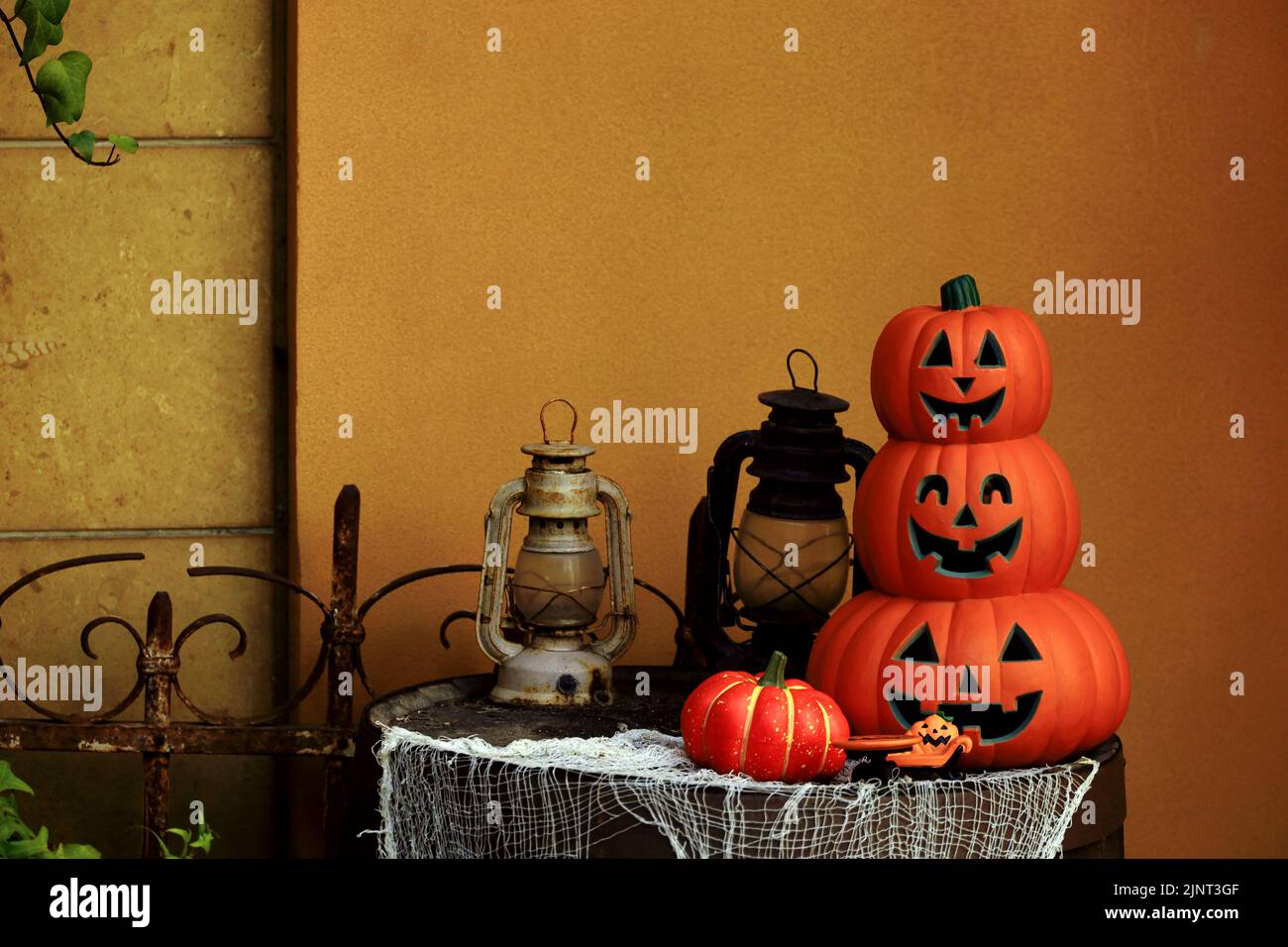 Street Halloween decorations Stock Photo Alamy