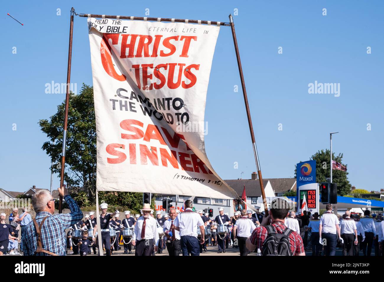 Londonderry United Kingdom 13 Aug 2022 Christian Evangelical Banner londonderry-united-kingdom-13-aug-2022-christian-evangelical-banner