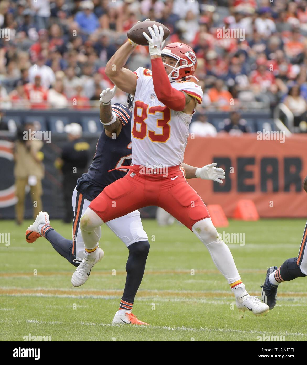 Kansas City Chiefs tight end Noah Gray during pre-game warmups before an  NFL football game against the Pittsburgh Steelers, Sunday, Dec. 26, 2021 in Kansas  City, Mo. (AP Photo/Reed Hoffmann Stock Photo 