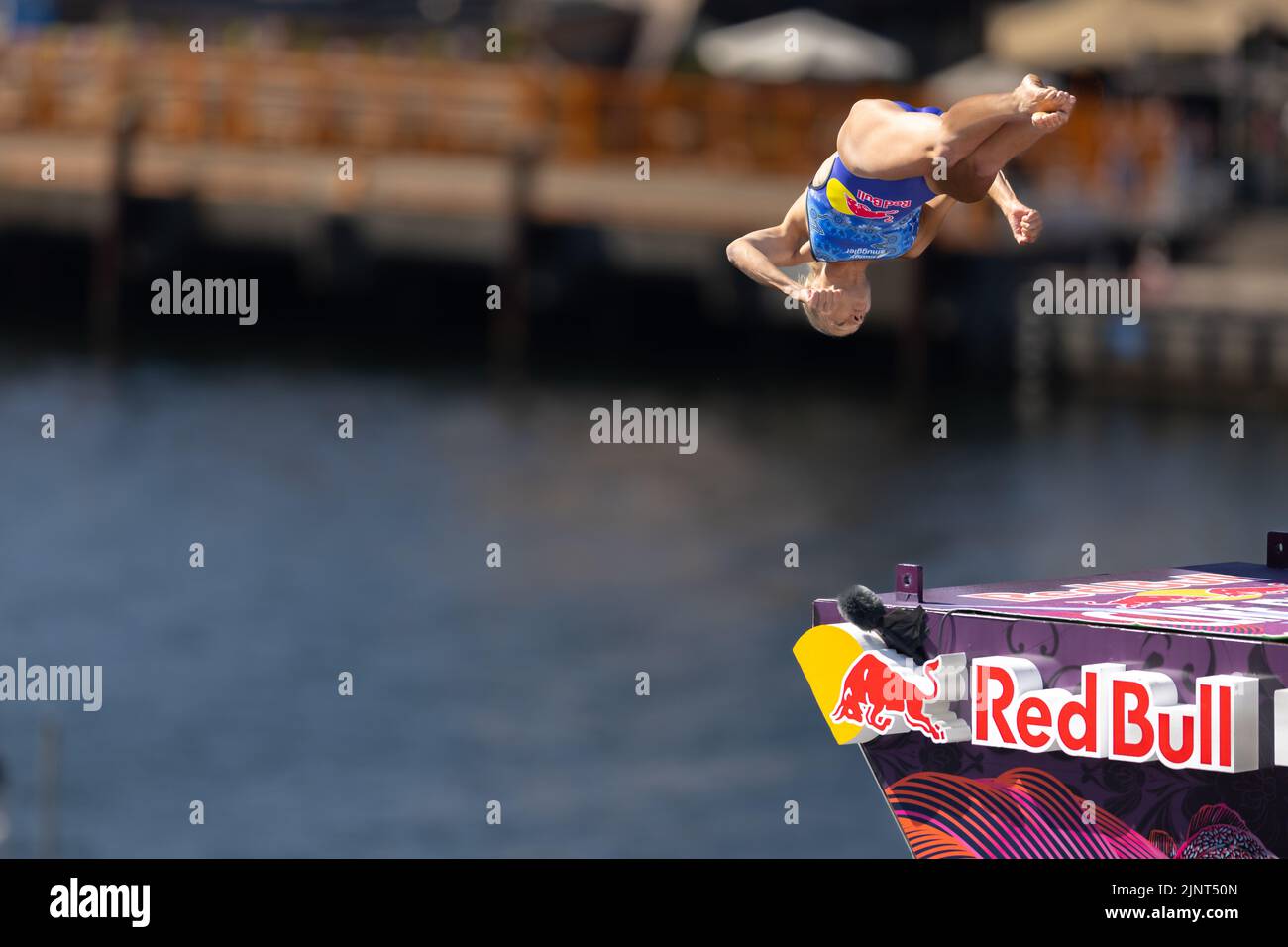 Oslo, Norway 13 August 2022, Rhiannan Iffland of Australia competes in the Red Bull Cliff Diving World Series in Oslo, Norway. credit: Nigel Waldron/Alamy Live News Stock Photo