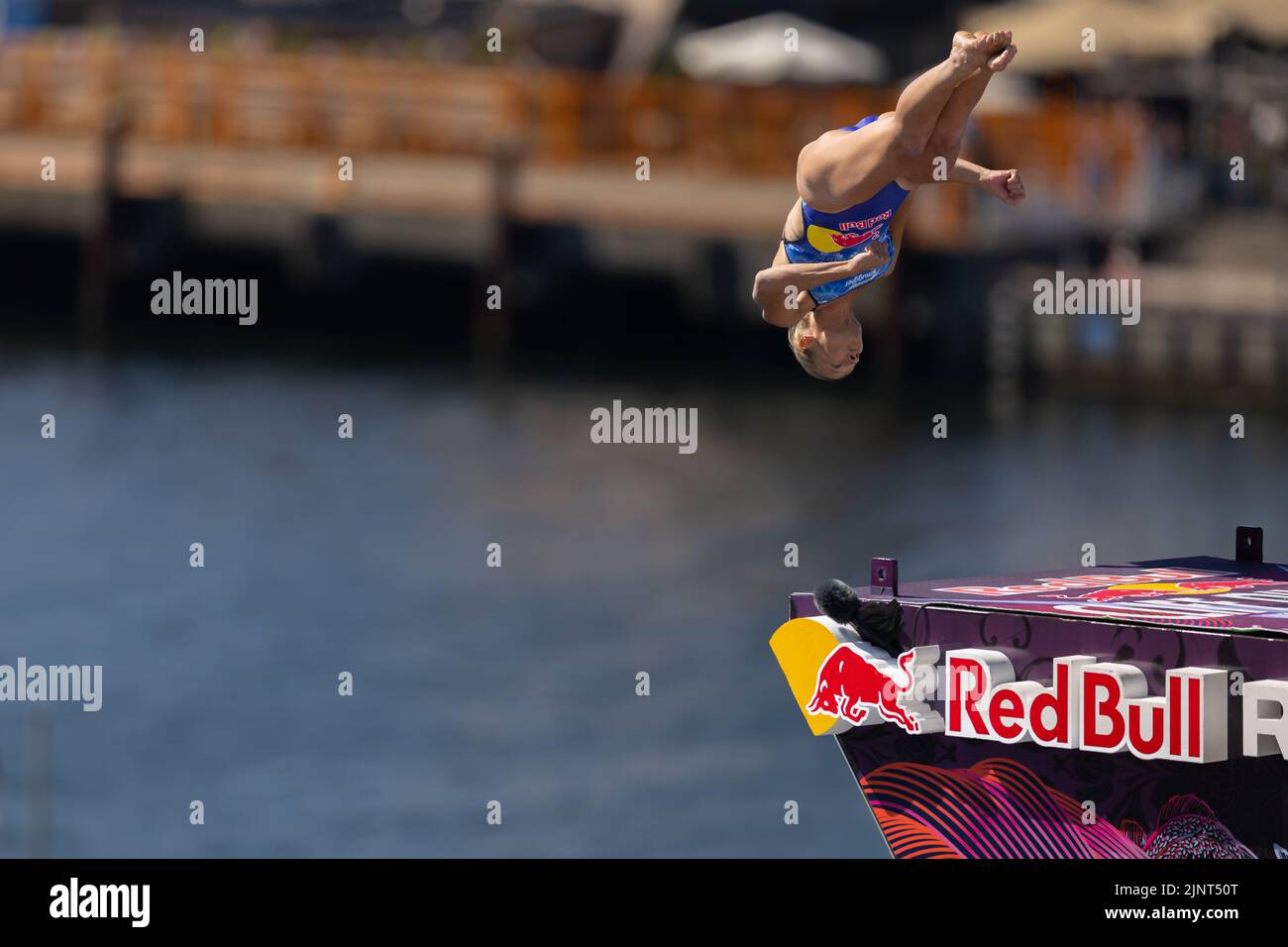 Oslo, Norway 13 August 2022, Rhiannan Iffland of Australia competes in the Red Bull Cliff Diving World Series in Oslo, Norway. credit: Nigel Waldron/Alamy Live News Stock Photo