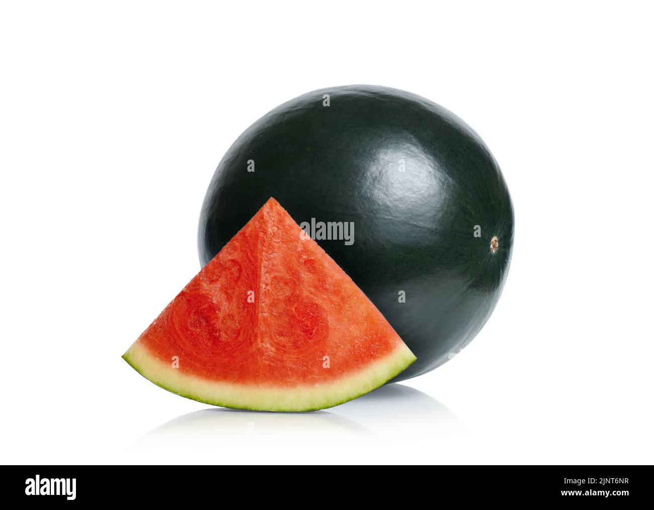 Seedless black watermelon isolated on white background Stock Photo