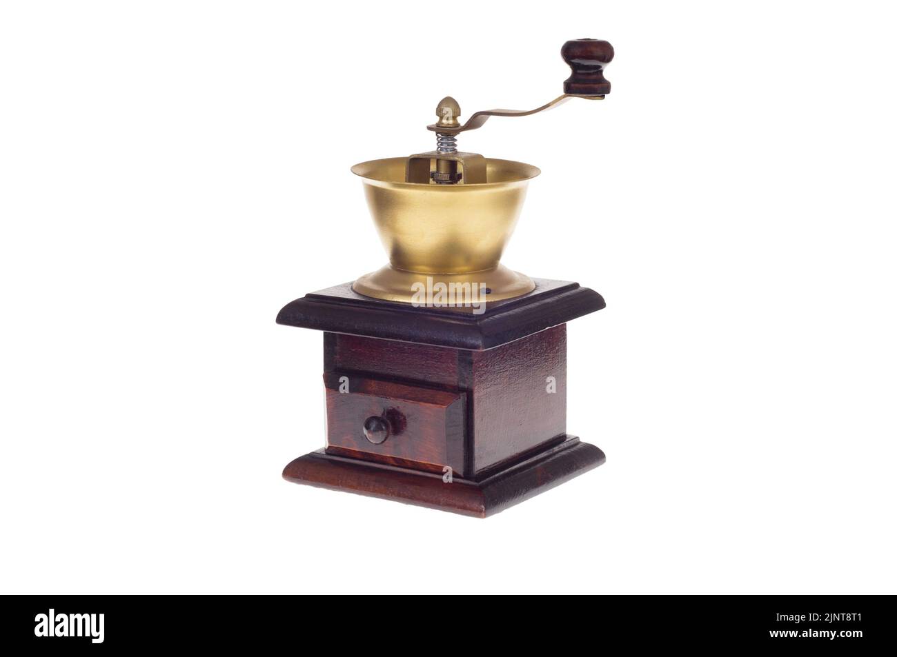 Old coffee grinder isolated on the white background Stock Photo Alamy