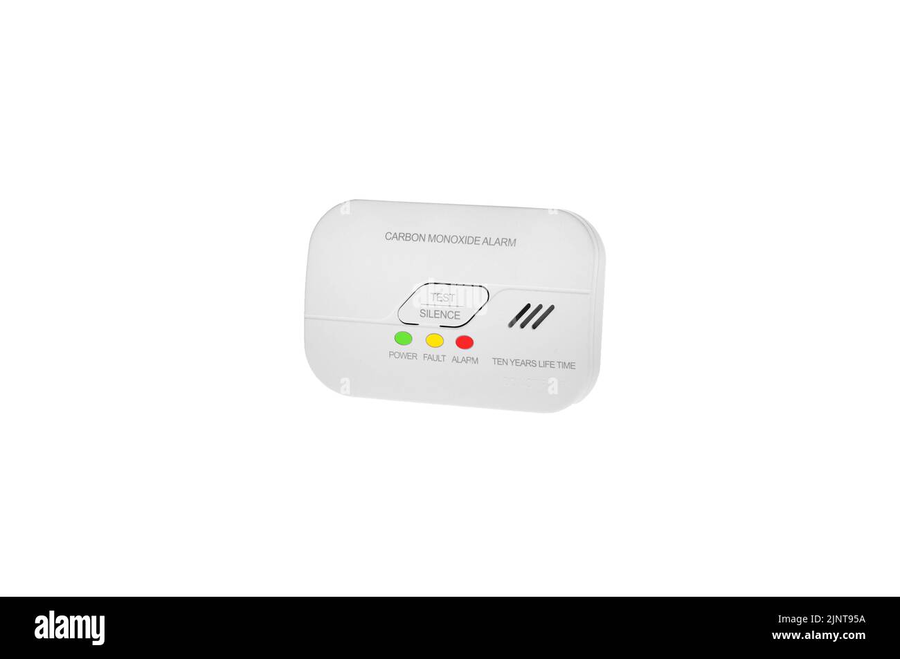 Carbon monoxide alarm for safe sleep on white Stock Photo