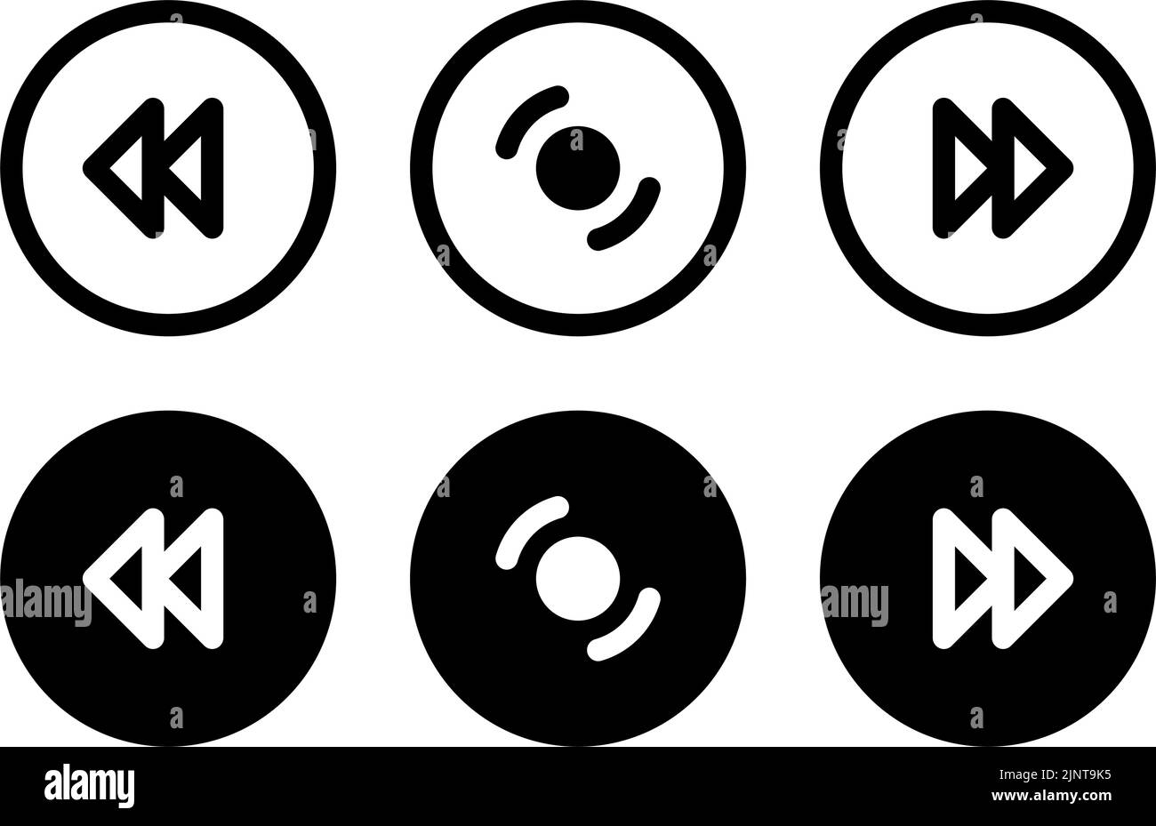 Set of Media player icons in modern style icons are located on white