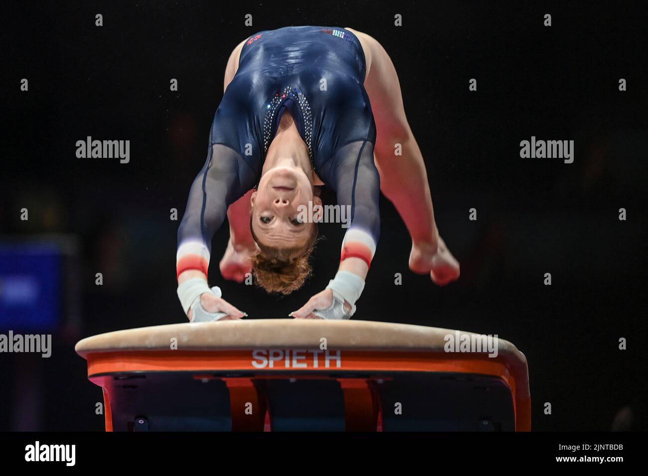 France team member. European Championships Munich 2022: Artistic Gymnastics, Women's Team Finals Stock Photo