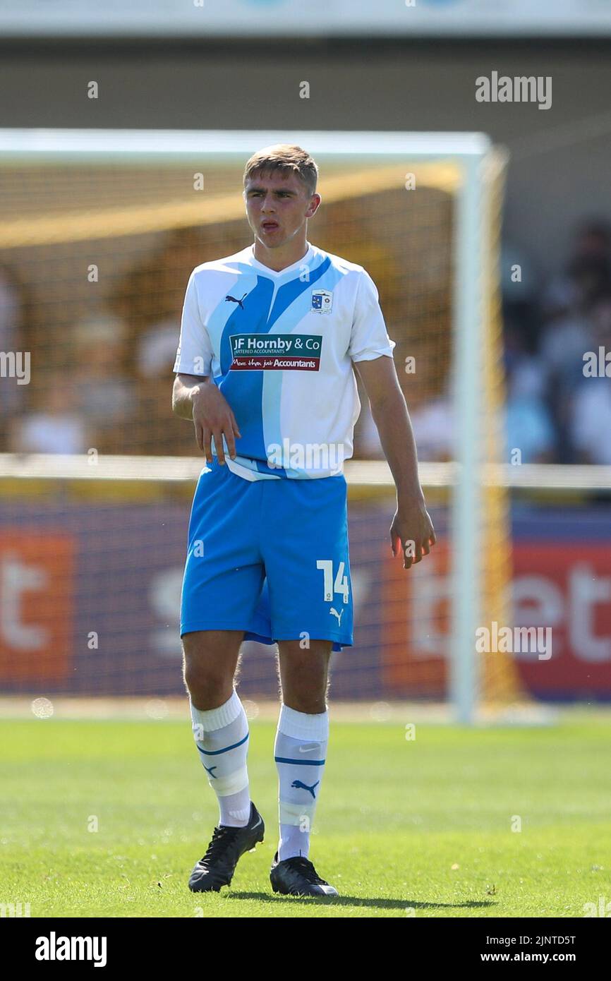 Harrison Neal of Barrow AFC during the Sky Bet League 2 match between Sutton United and Barrow at the Knights Community Stadium, Gander Green Lane, Sutton on Saturday 13th August 2022. (Credit: Tom West | MI News ) Credit: MI News & Sport /Alamy Live News Stock Photo