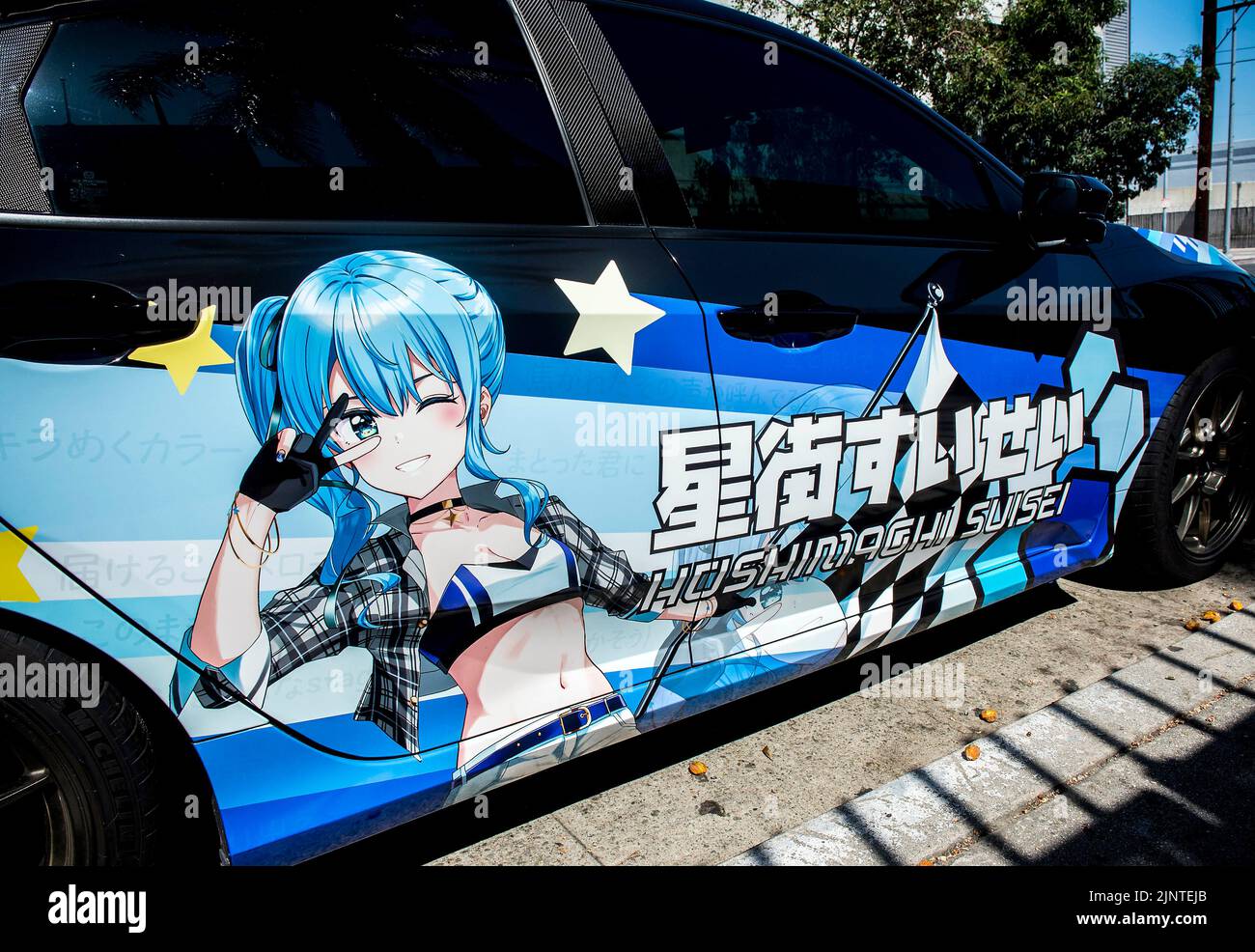 Los Angeles, California, USA. 13th Aug, 2022. DEKOCAR at the Nisei Week Festival features anime-wrapped cars. Nisei Week, an annual, nine-day cultural event in the historic Little Tokyo District of Downtown Los Angeles, is one of the longest-running ethnic festivals in the United States.(Credit Image: © Brian Cahn/ZUMA Press Wire) Stock Photo