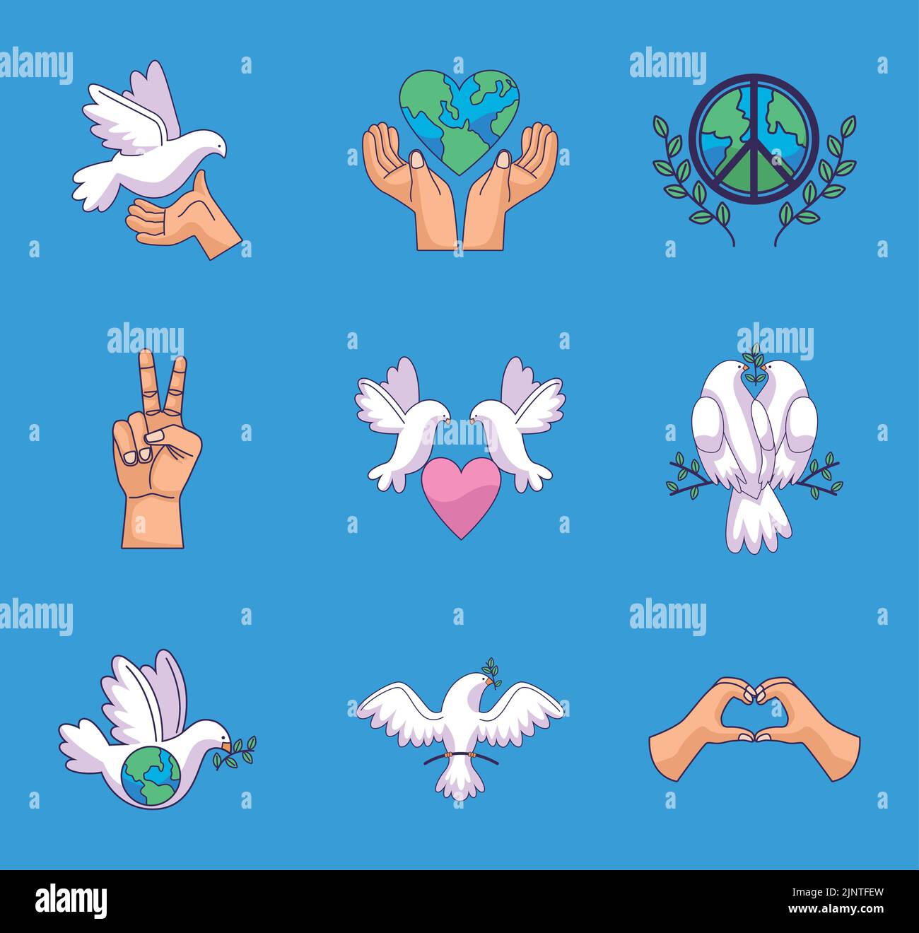 nine peace icons Stock Vector Image & Art - Alamy