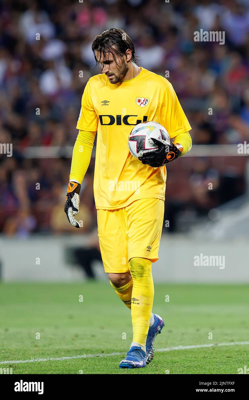 Barcelona, Spain. 13th Aug, 2022. Dimitrievski in action during the La Liga match between FC Barcelona and Rayo Vallecano at the Spotify Camp Nou Stadium in Barcelona, Spain. Credit: Christian Bertrand/Alamy Live News Stock Photo
