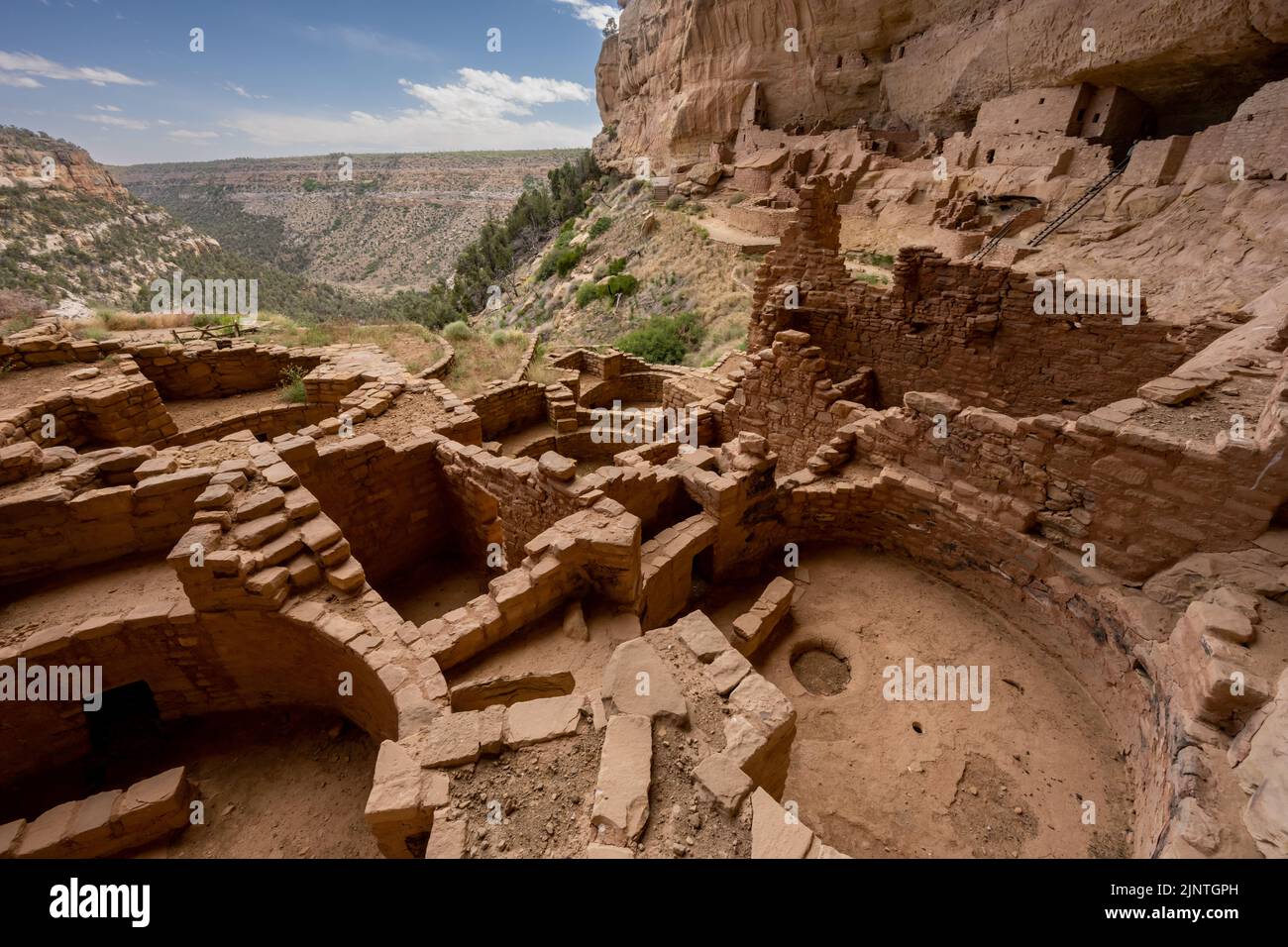 Empty Rooms of Long House Cliff Dwelling in Mesa Verde National Park ...