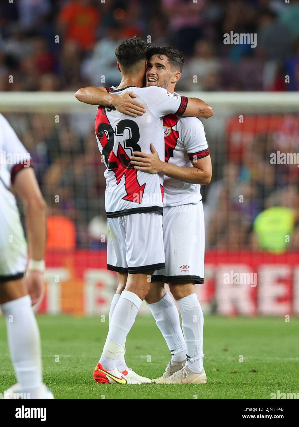 players of Rayo Vallecano during the Liga match between FC Barcelona and Rayo Vallecano at Spotify Camp Nou in Barcelona, Spain. Stock Photo