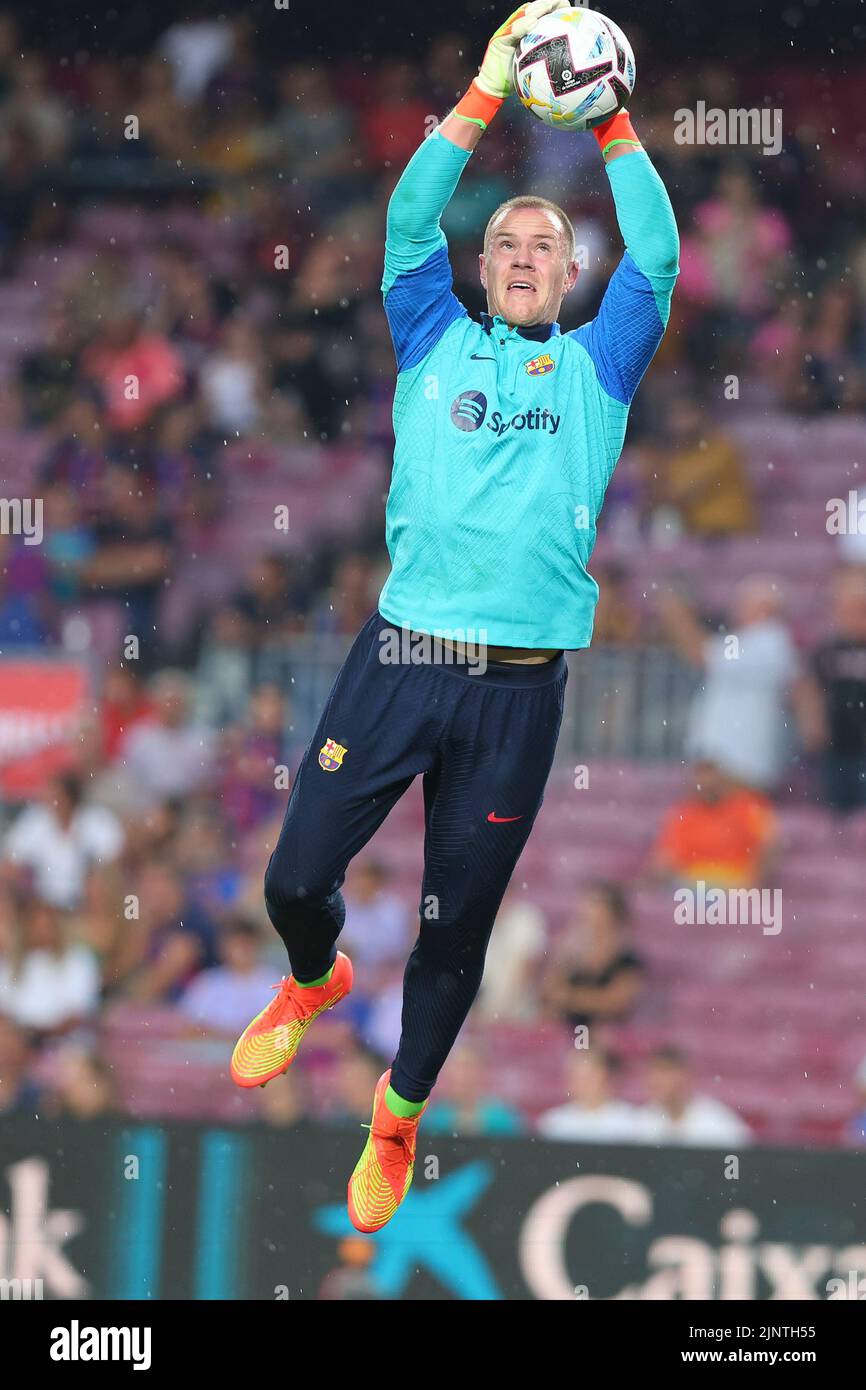 Marc-Andre ter Stegen of FC Barcelona during the Liga match between FC Barcelona and Rayo Vallecano at Spotify Camp Nou in Barcelona, Spain. Stock Photo
