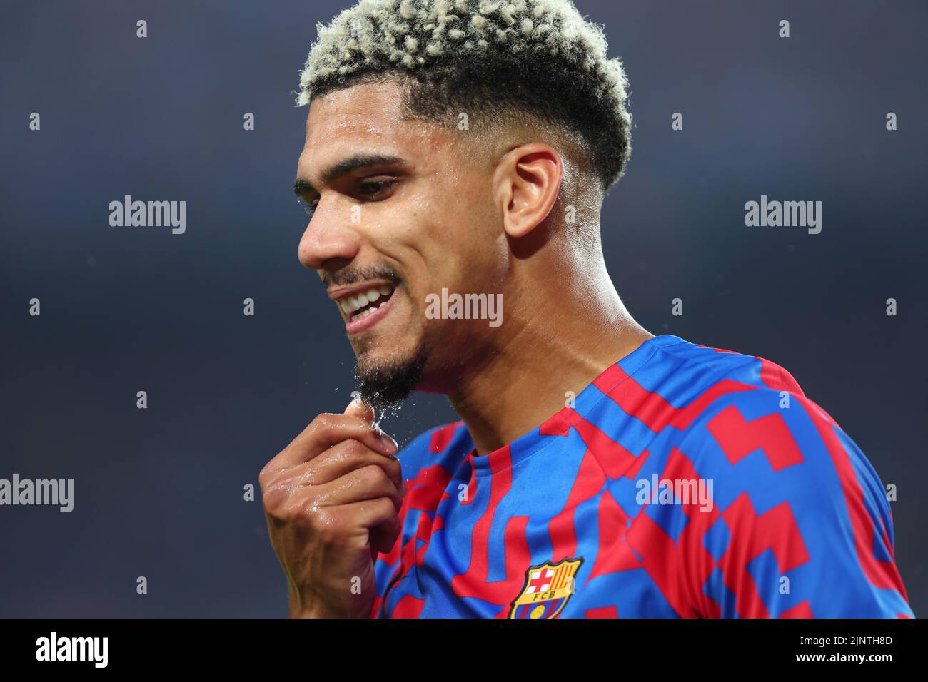 Ronald Araujo of FC Barcelona during the Liga match between FC Barcelona and Rayo Vallecano at Spotify Camp Nou in Barcelona, Spain. Stock Photo