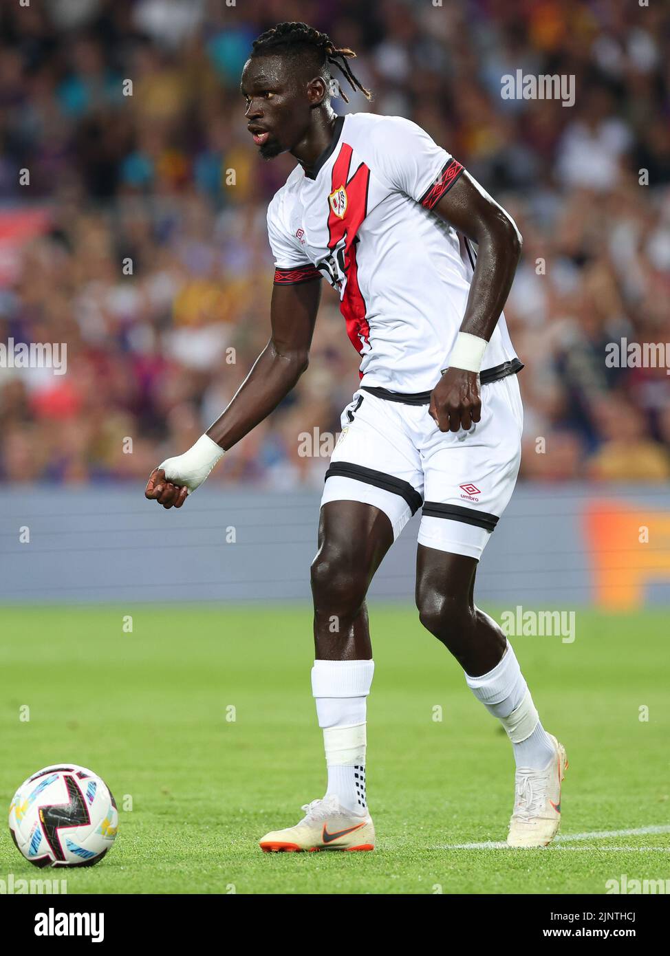 Pathe Ciss of Rayo Vallecano in action during the Liga match between FC Barcelona and Rayo Vallecano at Spotify Camp Nou in Barcelona, Spain. Stock Photo
