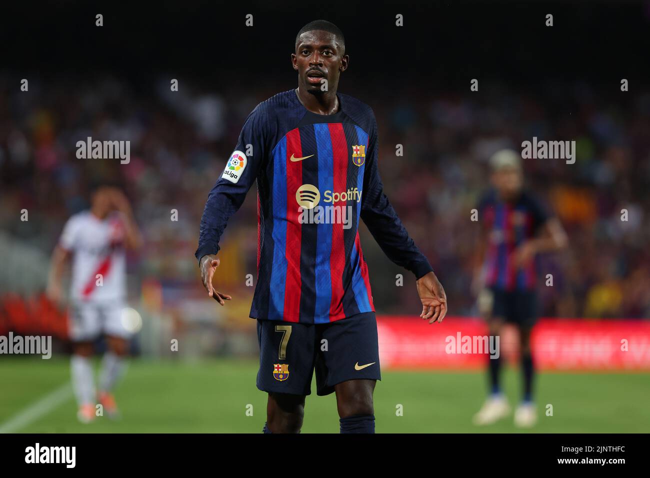 Ousmane Dembele of FC Barcelona during the Liga match between FC Barcelona and Rayo Vallecano at Spotify Camp Nou in Barcelona, Spain. Stock Photo