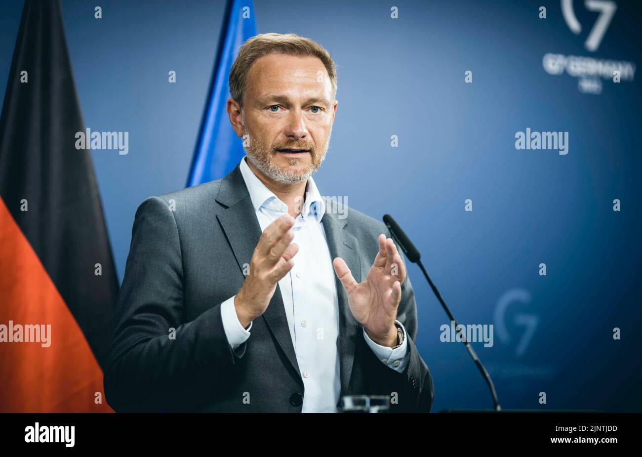Berlin, Deutschland. 27th July, 2022. Federal Finance Minister Christian Lindner (FDP) at a press conference. Berlin, July 27, 2022. Credit: dpa/Alamy Live News Stock Photo