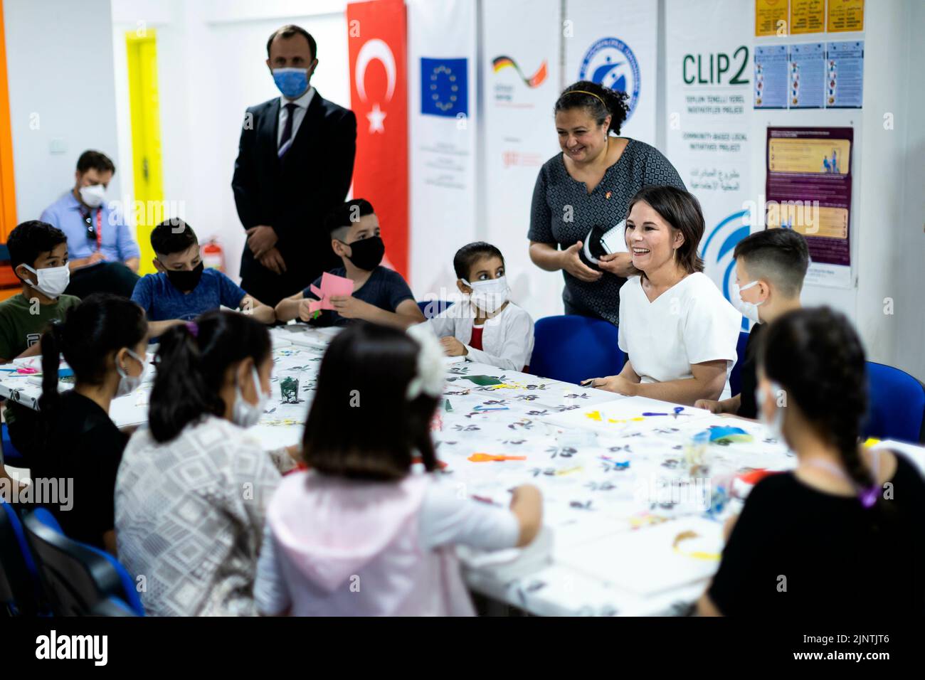 Federal Foreign Minister Annalena Baerbock visited a community center for Iraqi and Syrian refugees in Ankara, July 30, 2022. Copyright: Leon Kuegeler/photothek.de Stock Photo