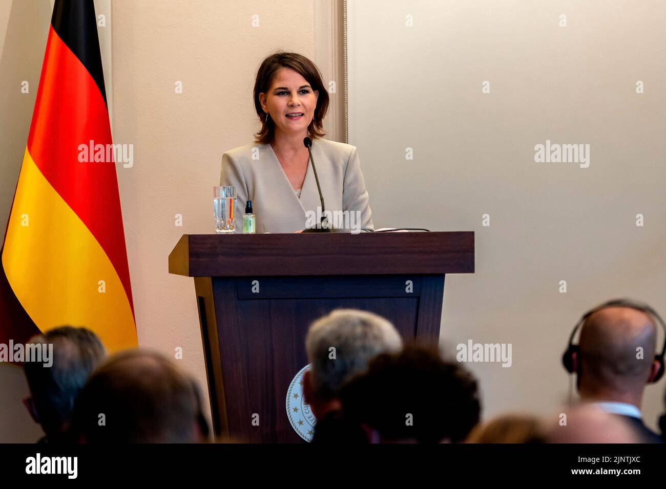 Federal Foreign Minister Annalena Baerbock in a press conference with Turkey's Foreign Minister Mevluet Cavusoglu in Istanbul, July 29, 2022. Copyright: Leon Kuegeler/photothek.de Stock Photo