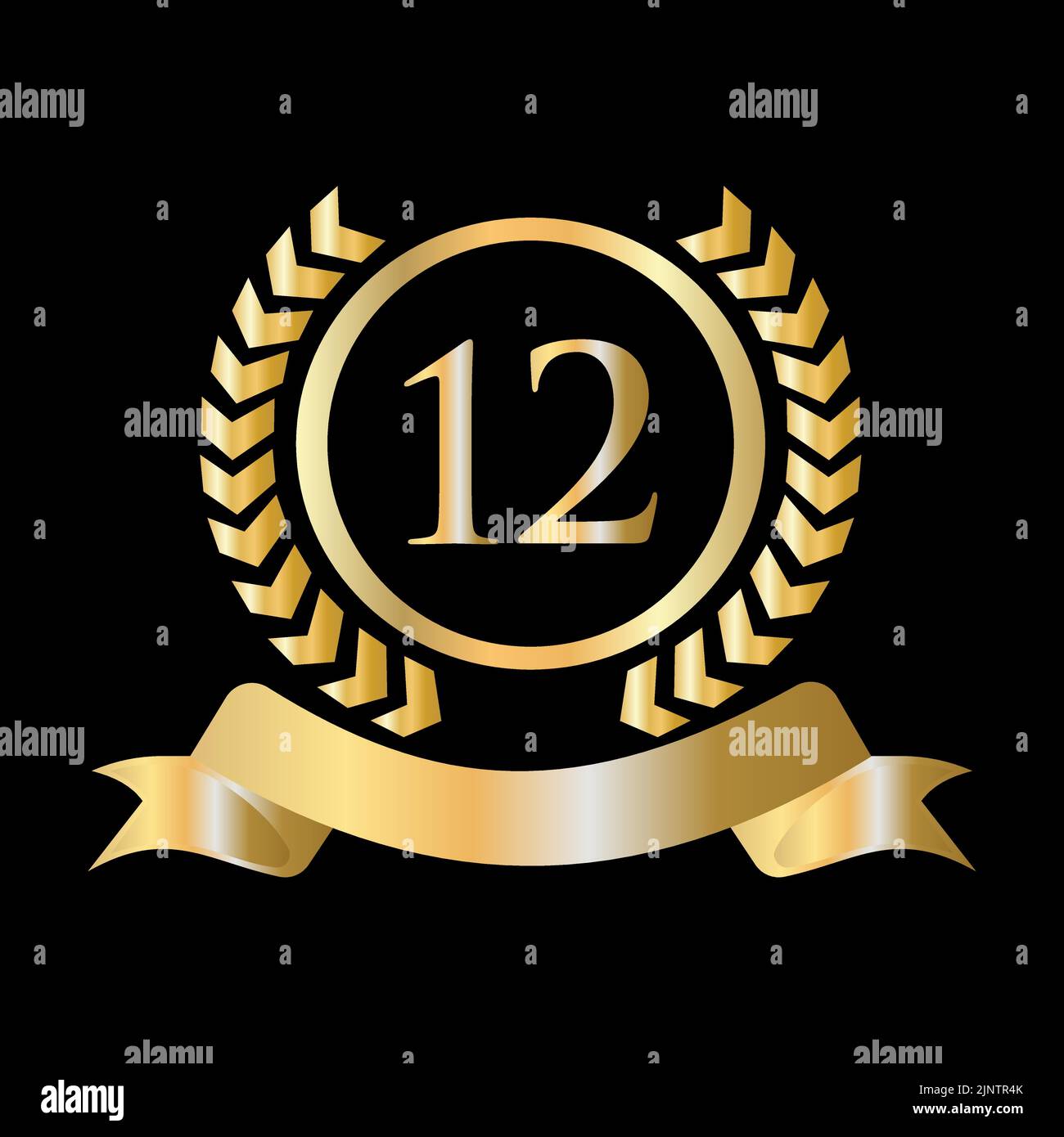 Premium Vector  Number 12 logo icon design, 12nd birthday logo number,  anniversary 12