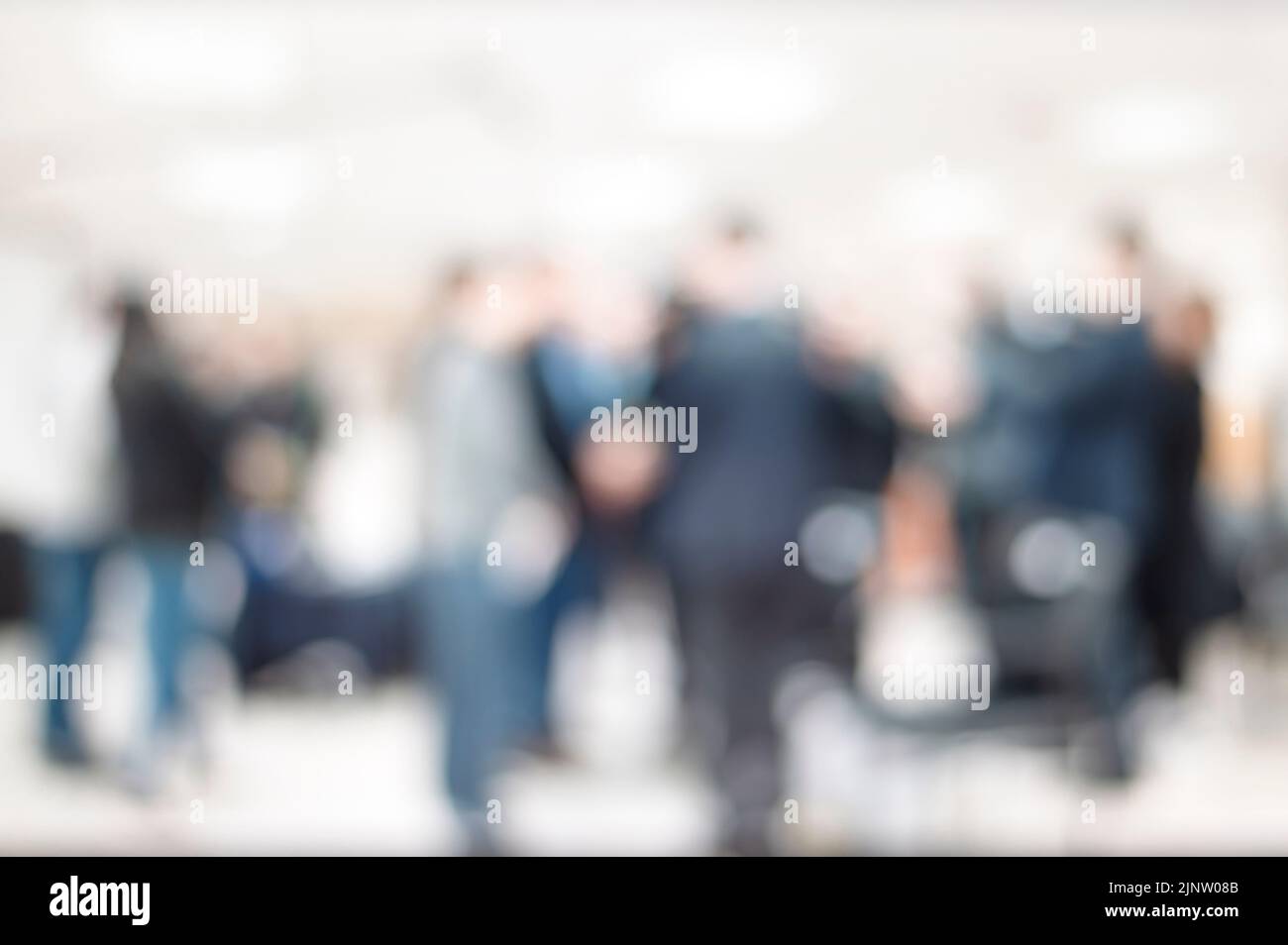 Blurred business people meeting in office interior with space for business brainstorming background design Stock Photo