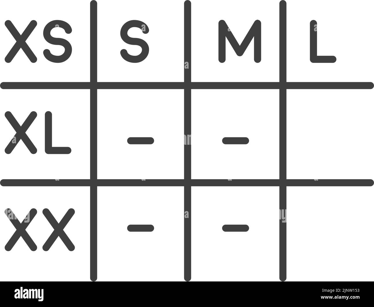 Dimensions and size chart for clothes in shop Stock Vector Image & Art