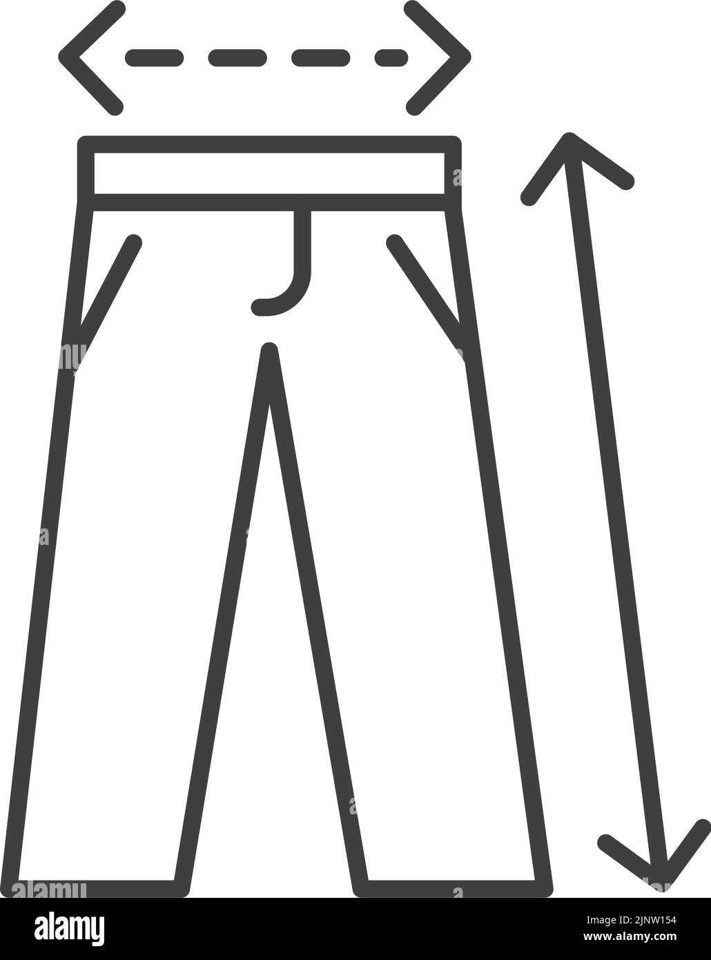 Dimensions of trousers, length and width vector Stock Vector Image ...