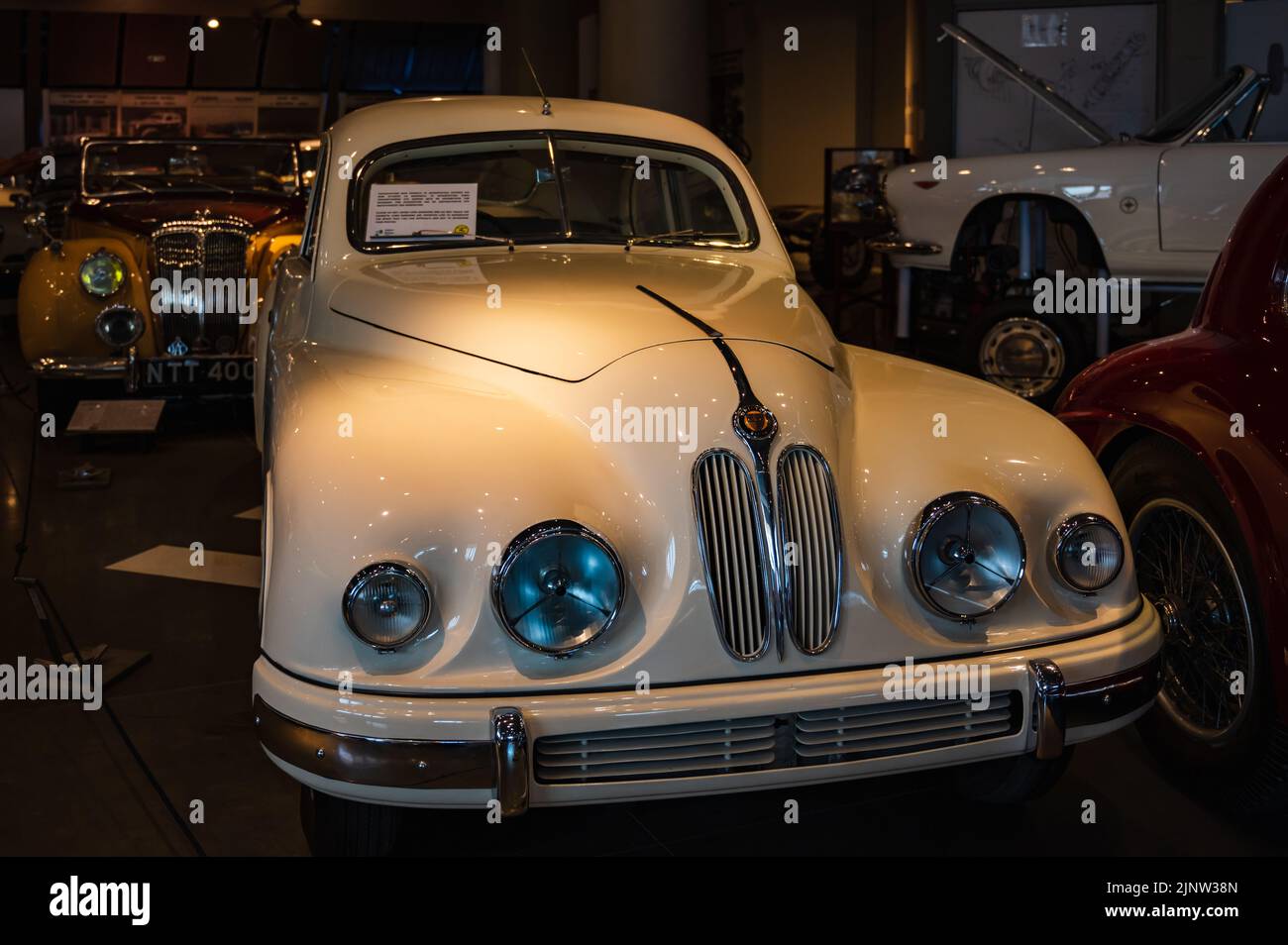 Athens, Greece May 18, 2022. Old classic cars inside the Hellenic