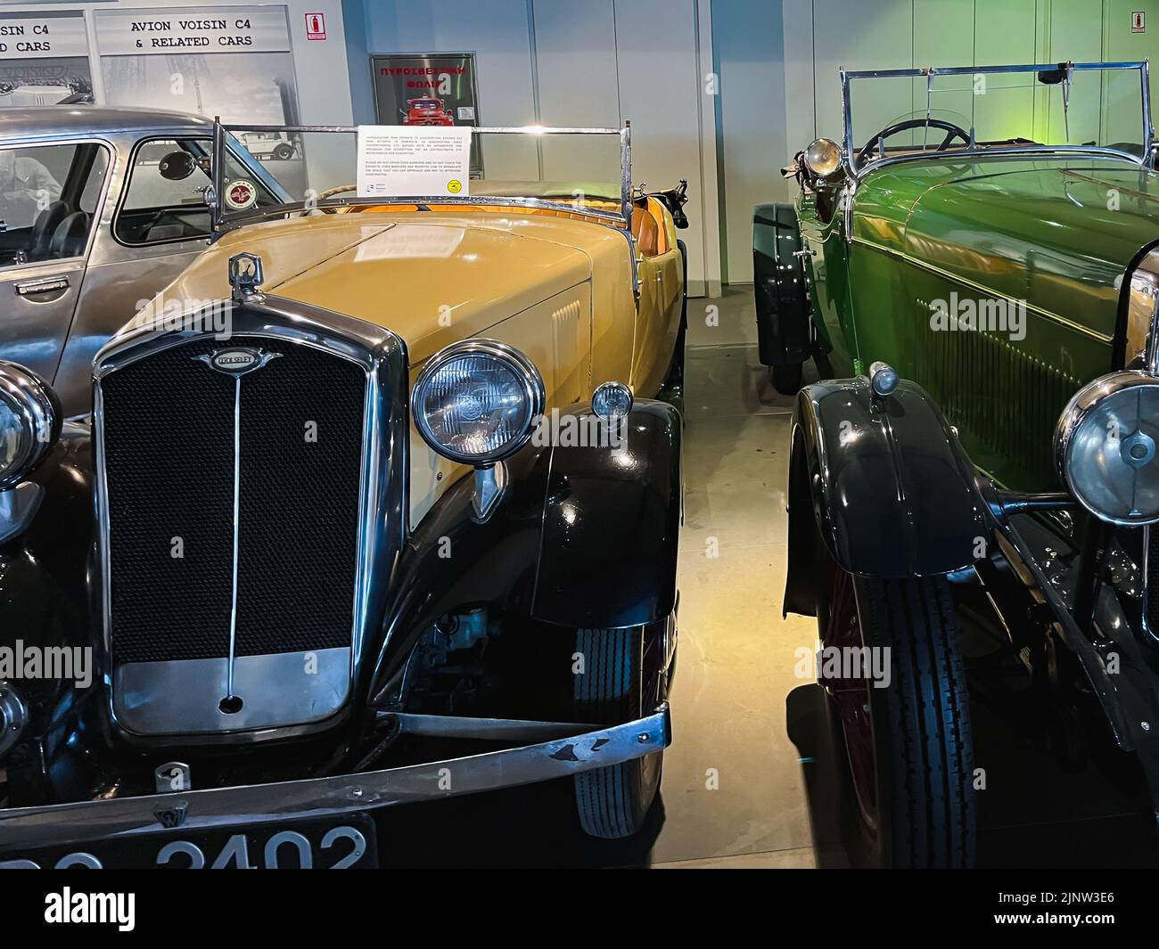 Athens, Greece May 18, 2022. Old classic cars inside the Hellenic