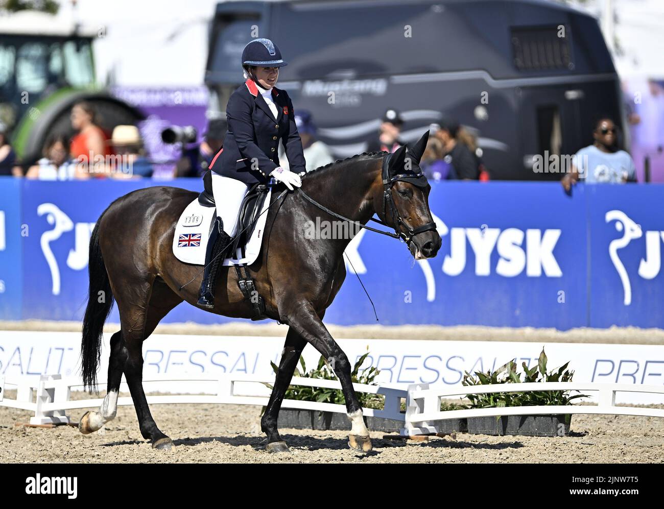 Herning, Denmark. 13th Aug, 2022. World Equestrian Games.Natasha Baker (GBR) riding KEYSTONE DAWN CHORUS during the FEI Para Dressage Team championships - Grade III. Credit: Sport In Pictures/Alamy Live News Stock Photo