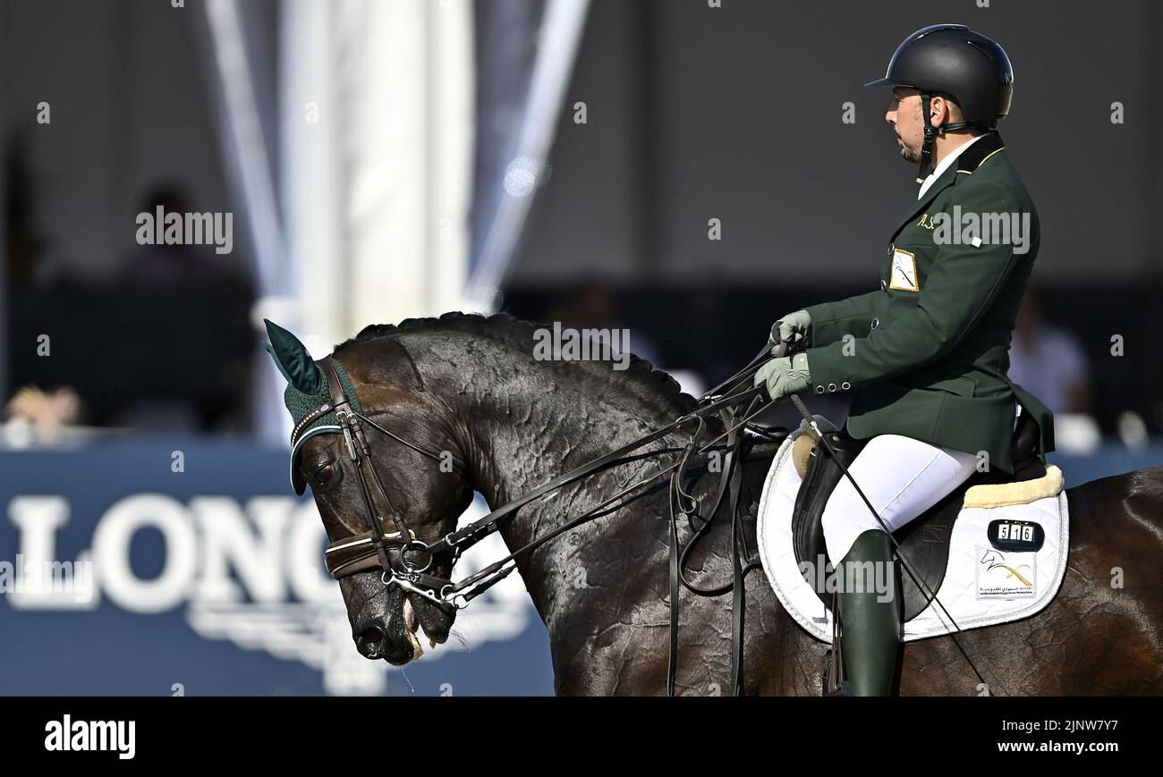 Herning, Denmark. 13th Aug, 2022. World Equestrian Games.Ahmed Sharbatly (KSA) riding WESTENWIND during the FEI Para Dressage Team championships - Grade III. Credit: Sport In Pictures/Alamy Live News Stock Photo