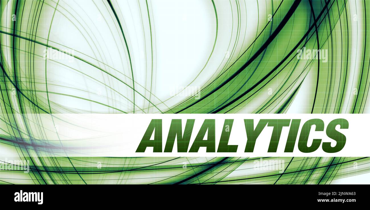 Analytics Concept on Green Abstract Background Stock Photo