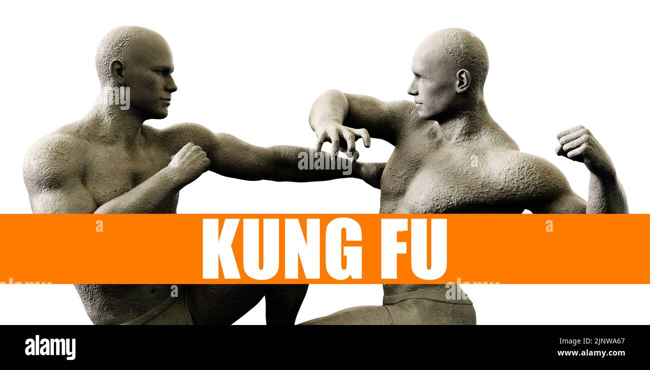 Kung fu Classes Training Fighting Concept Background Stock Photo