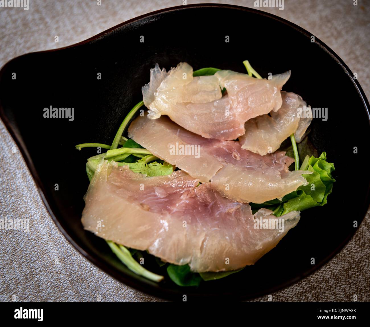 typical Venetian dish. traditional appetizer with lake char, Veneto region, Stock Photo