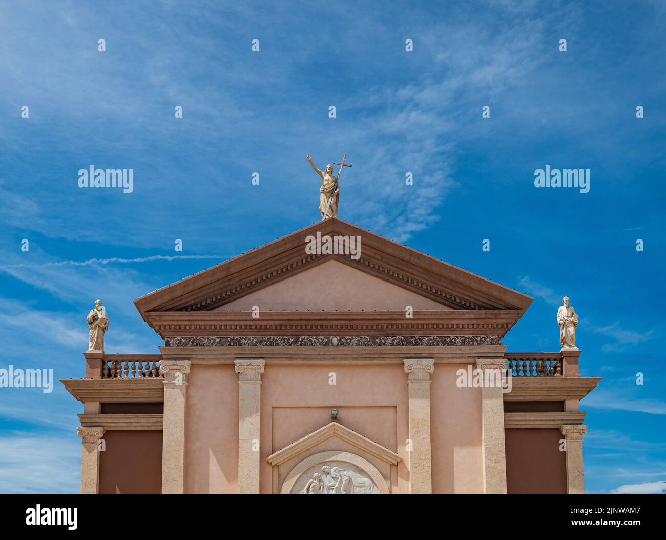 San Martino church bishop from the square of Ferdinando di Savoia in the town of Peschiera del Garda, Verona province, Veneto region of northern Italy Stock Photo