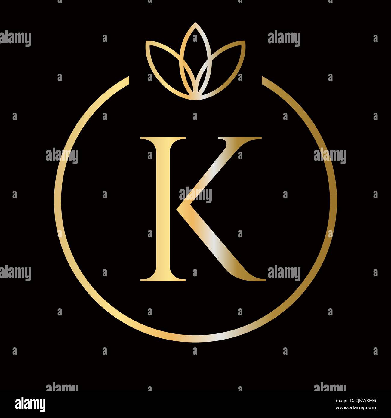 Initial K letter luxury, beauty, ornament monogram logo for wedding ...
