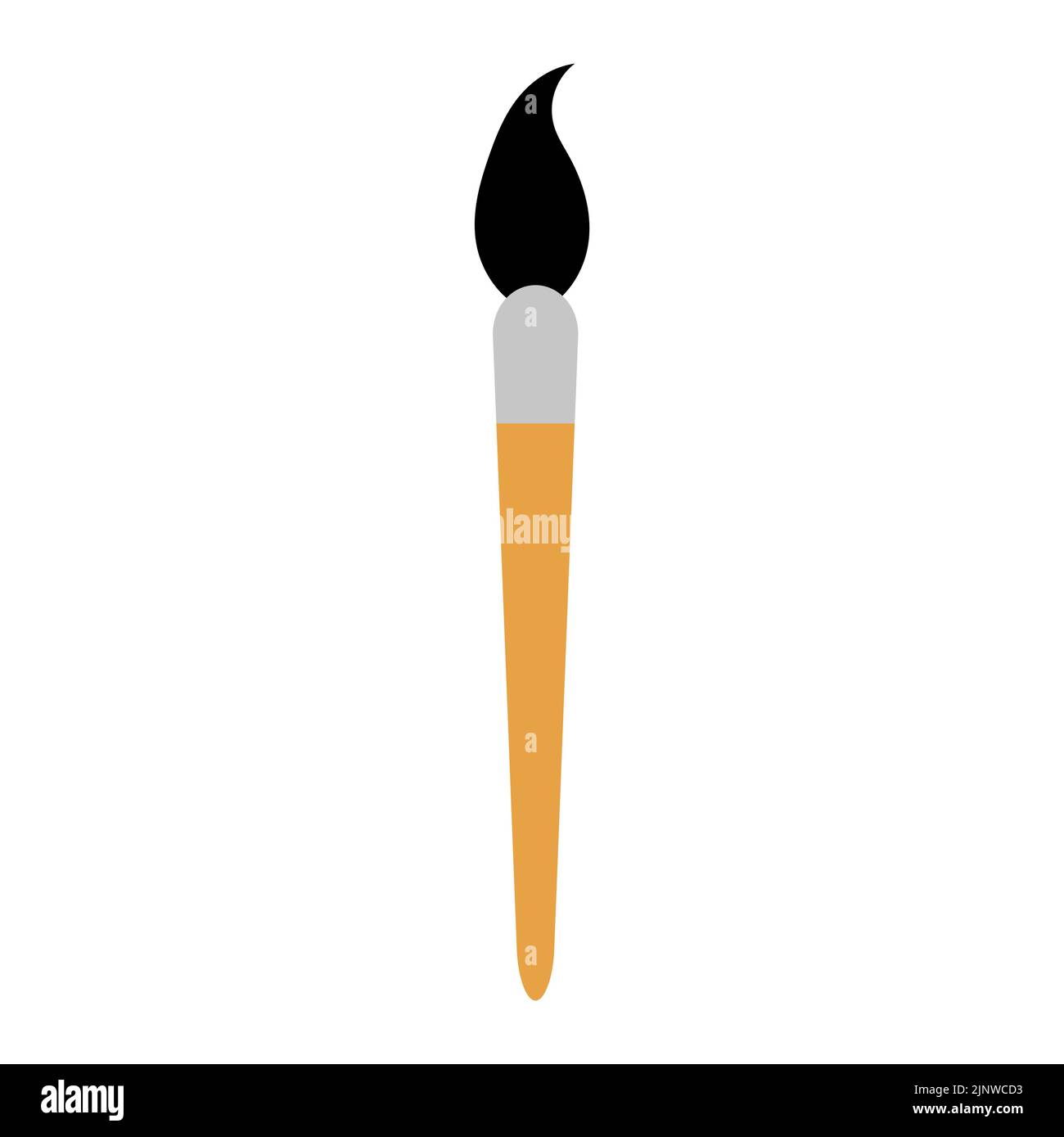 Flat art tool brush instrument, artist web design graphic vector ...