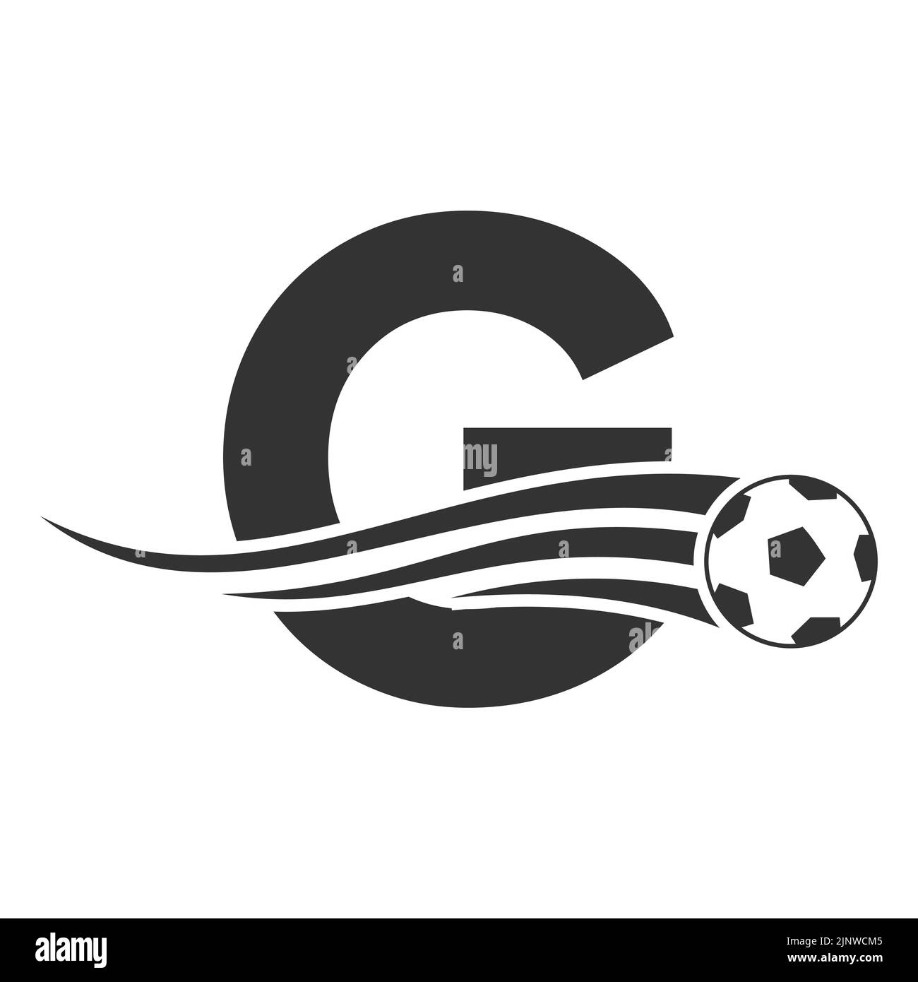 Soccer Football Logo On Letter G Sign. Soccer Club Emblem Concept Of Football Team Icon Stock Vector