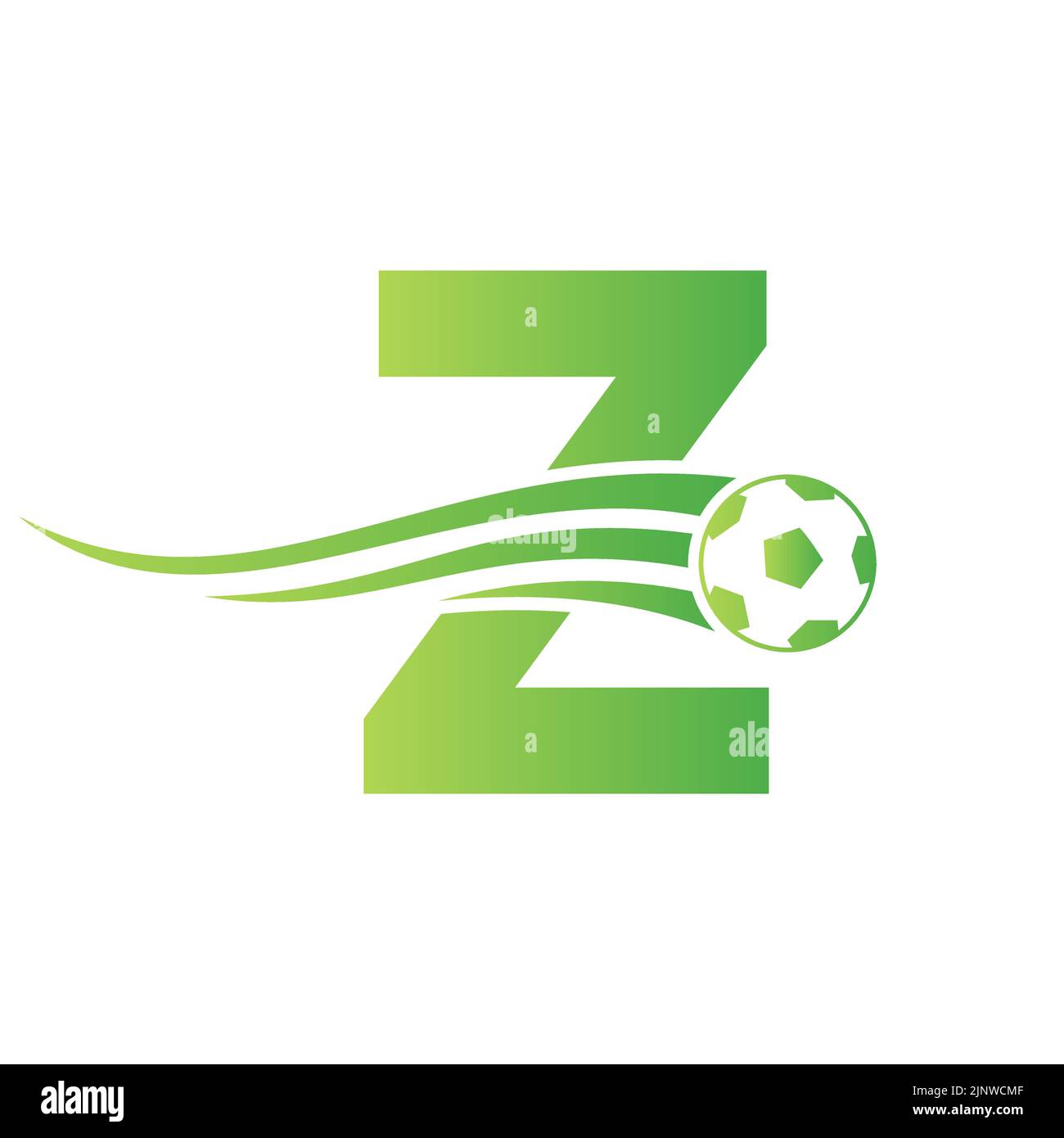 Soccer Football Logo On Letter Z Sign. Soccer Club Emblem Concept Of