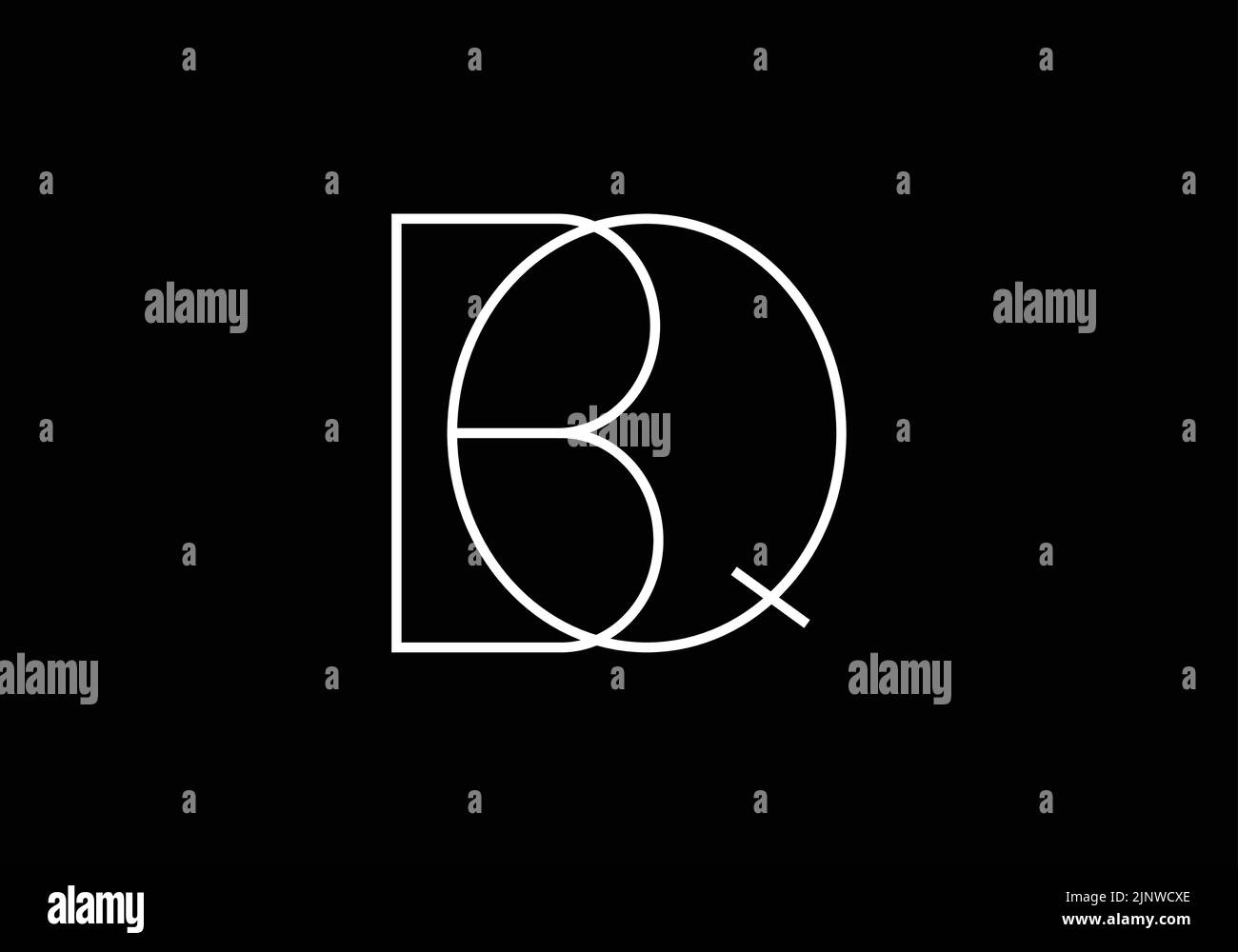 Abstract Alphabets Letters BQ or QB Logo Stock Vector
