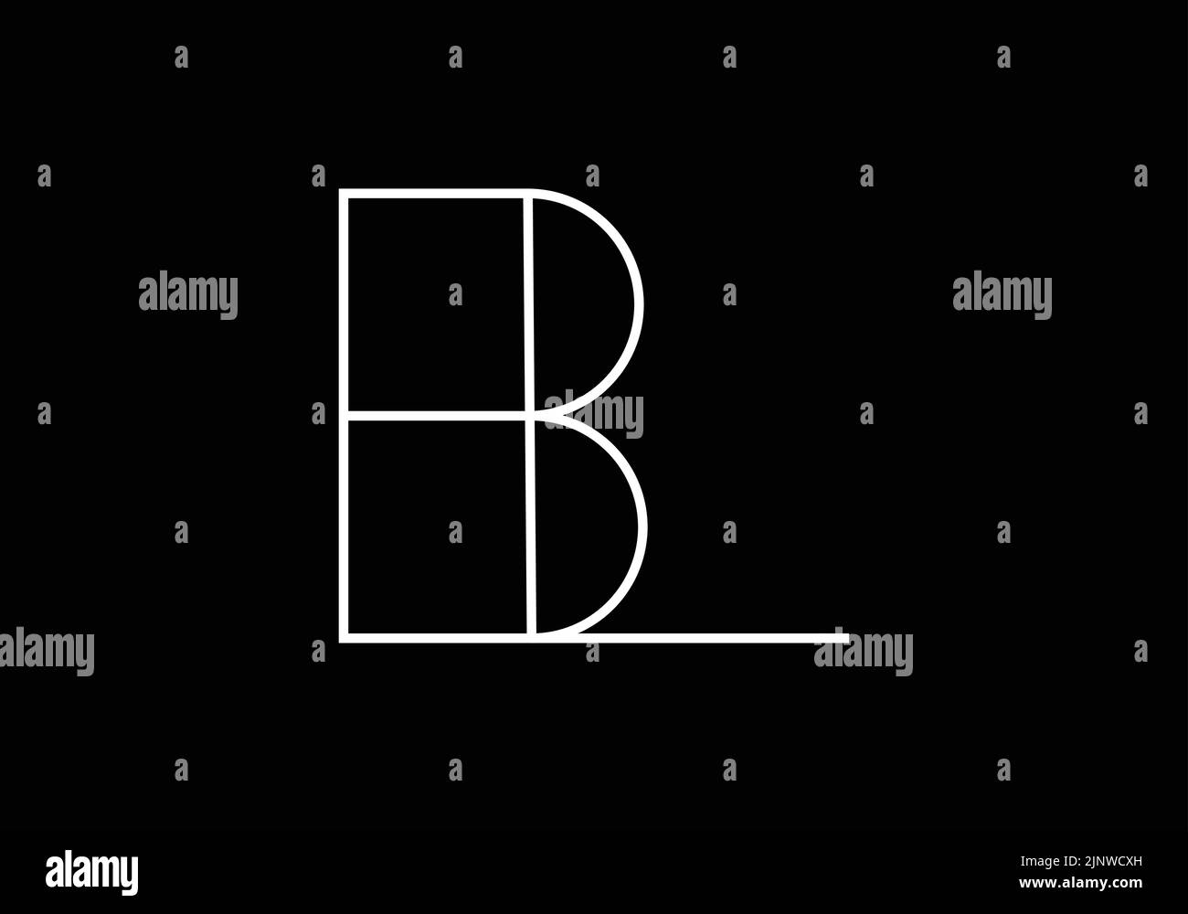 Abstract Alphabets Letters BL or LB Logo Stock Vector