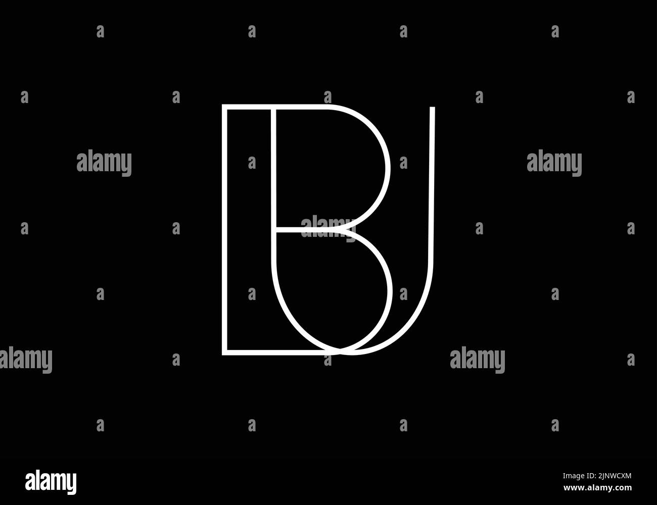 Abstract Alphabets Letters BU or UB Logo Stock Vector