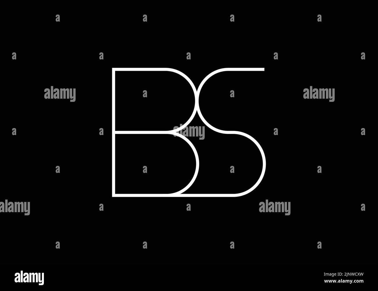 Abstract Alphabets Letters BS or SB Logo Stock Vector