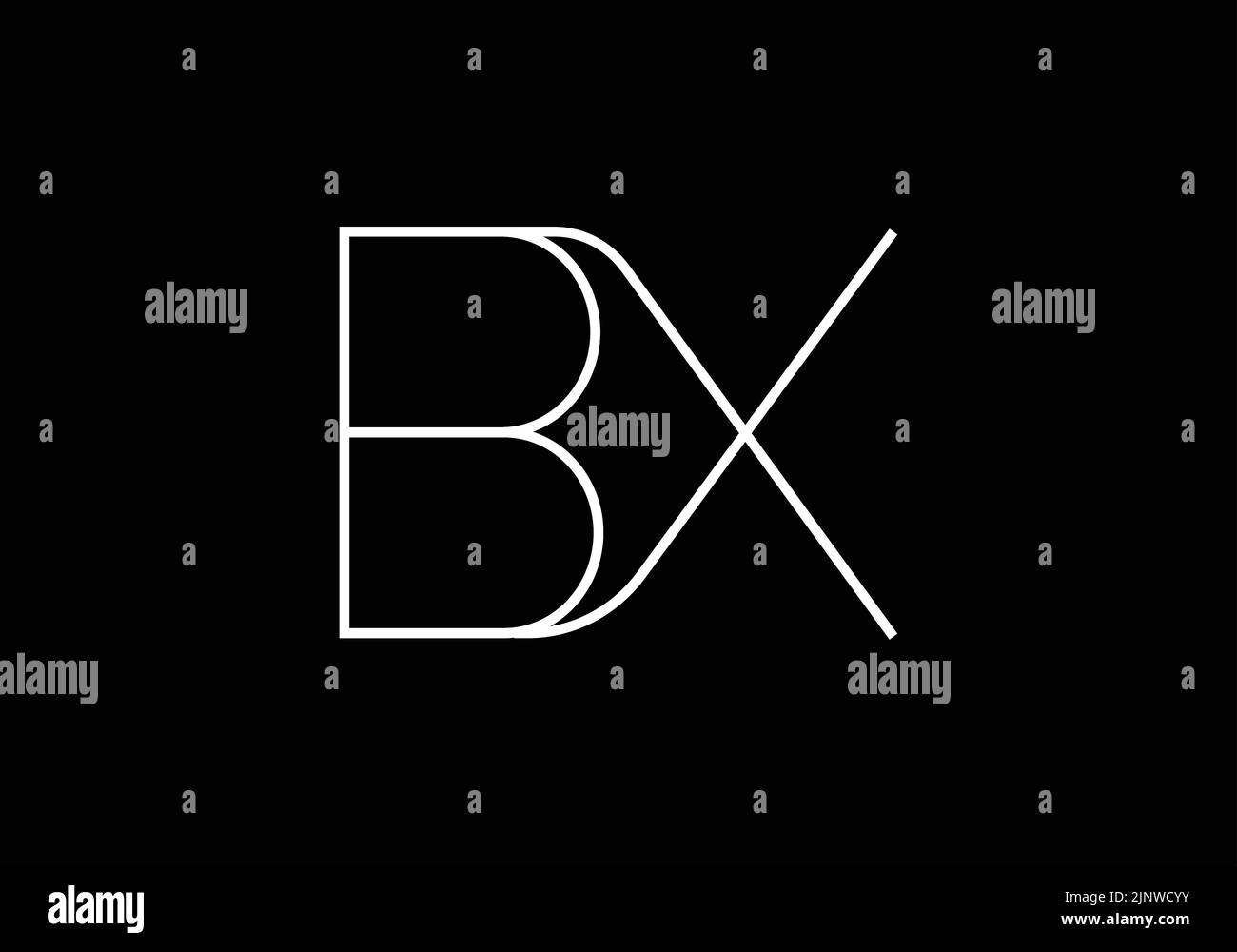 Abstract Alphabets Letters BX or XB Logo Stock Vector